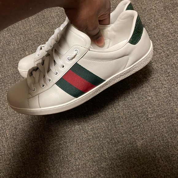 スニーカー Gucci White Leather Ace Sneakers Gucci Ace Sneaker Size 12 US